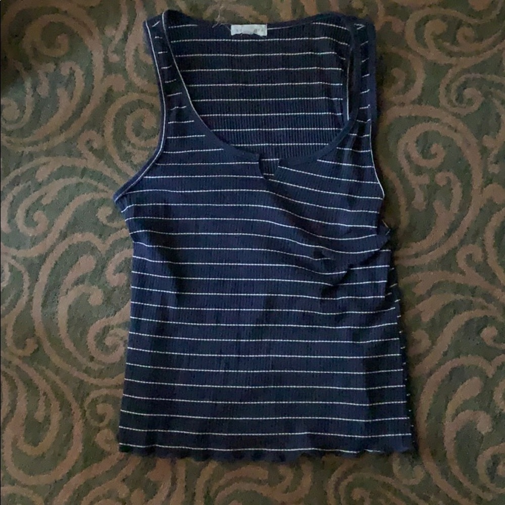 Socialite Blue and White Striped Tank Top